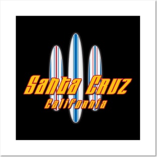 Santa Cruz Logo Three Surfboards Posters and Art